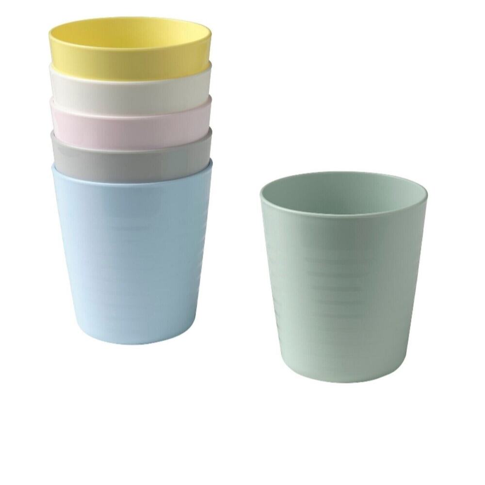 Ikea Kalas Children Kids Cups Tumblers Glasses Plastic Pastel Colors Set 6 New